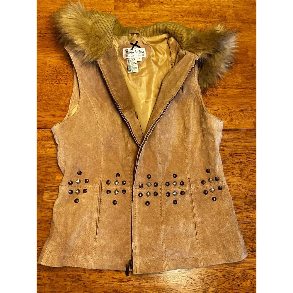 Live a little‎ vest size small vintage suede
